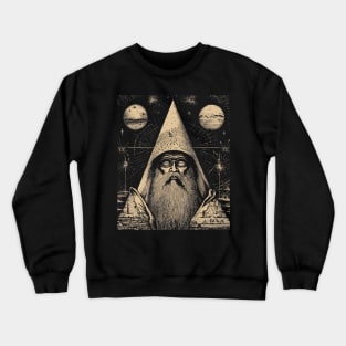 Vintage Wizard Magic Illustration: Retro Fantasy Art Print Crewneck Sweatshirt